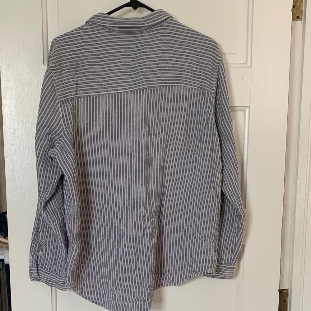 100% Cotton Universal Thread Striped Button-Up - image 3